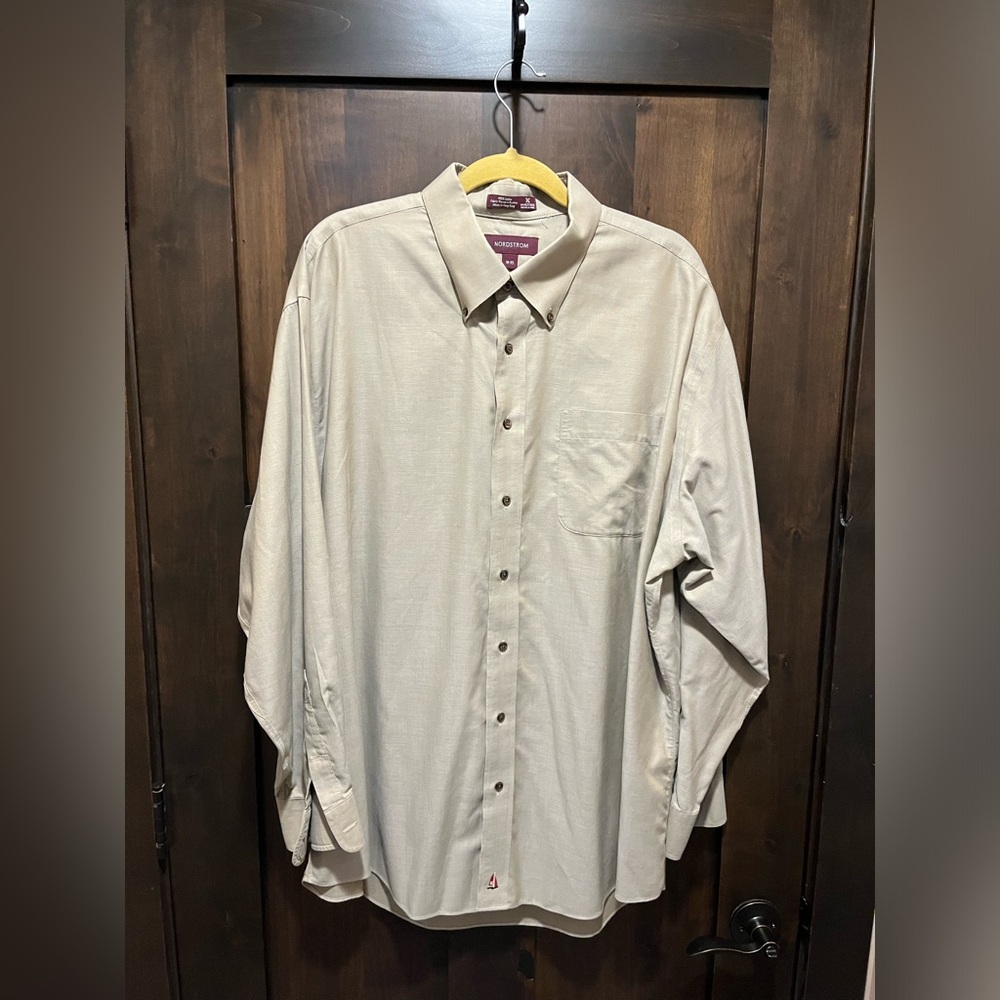 Nordstrom 18-35 men’s collar shirt button up SmartCare wrinkle free 100% cotton